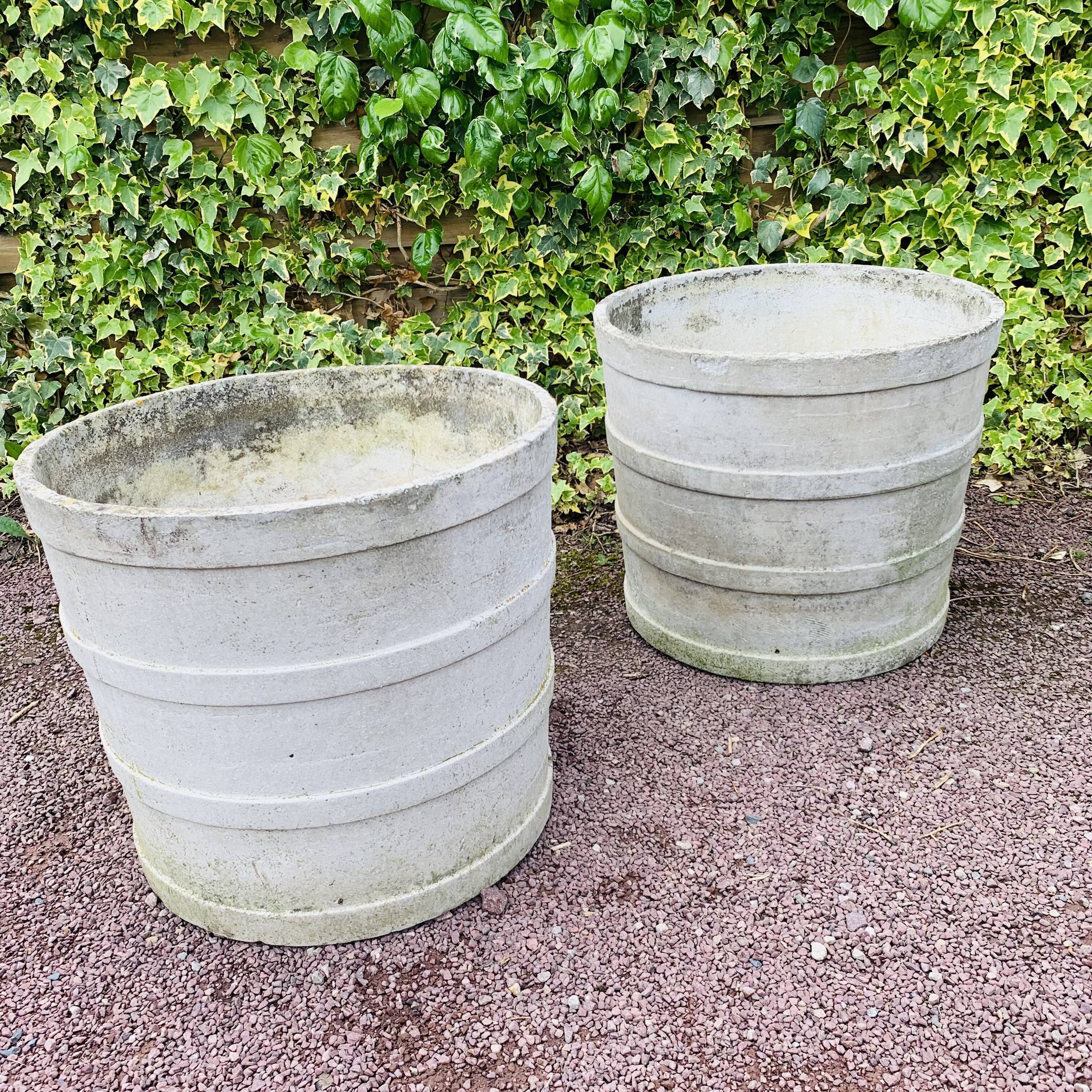 Pair of large fiber cement planters