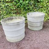 Pair of large fiber cement planters