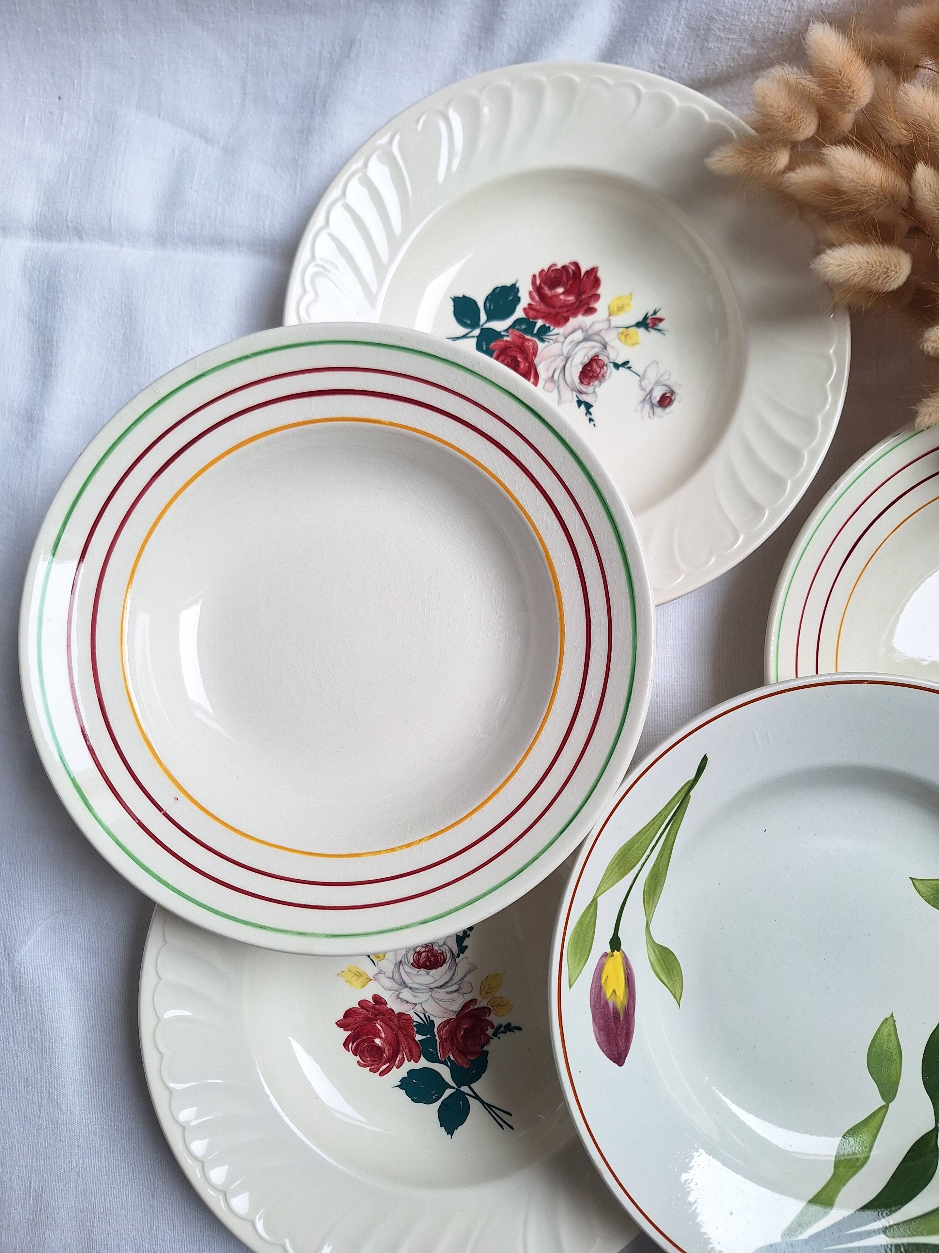Vintage Gien and St Amand soup plates