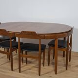 Mid-Century Teak Dining Table & Chairs by Hans Olsen for Frem Røjle, Denmark, 1960s, Set of 5