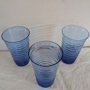 Long blue gradient drink glass – fine glass – 1970s