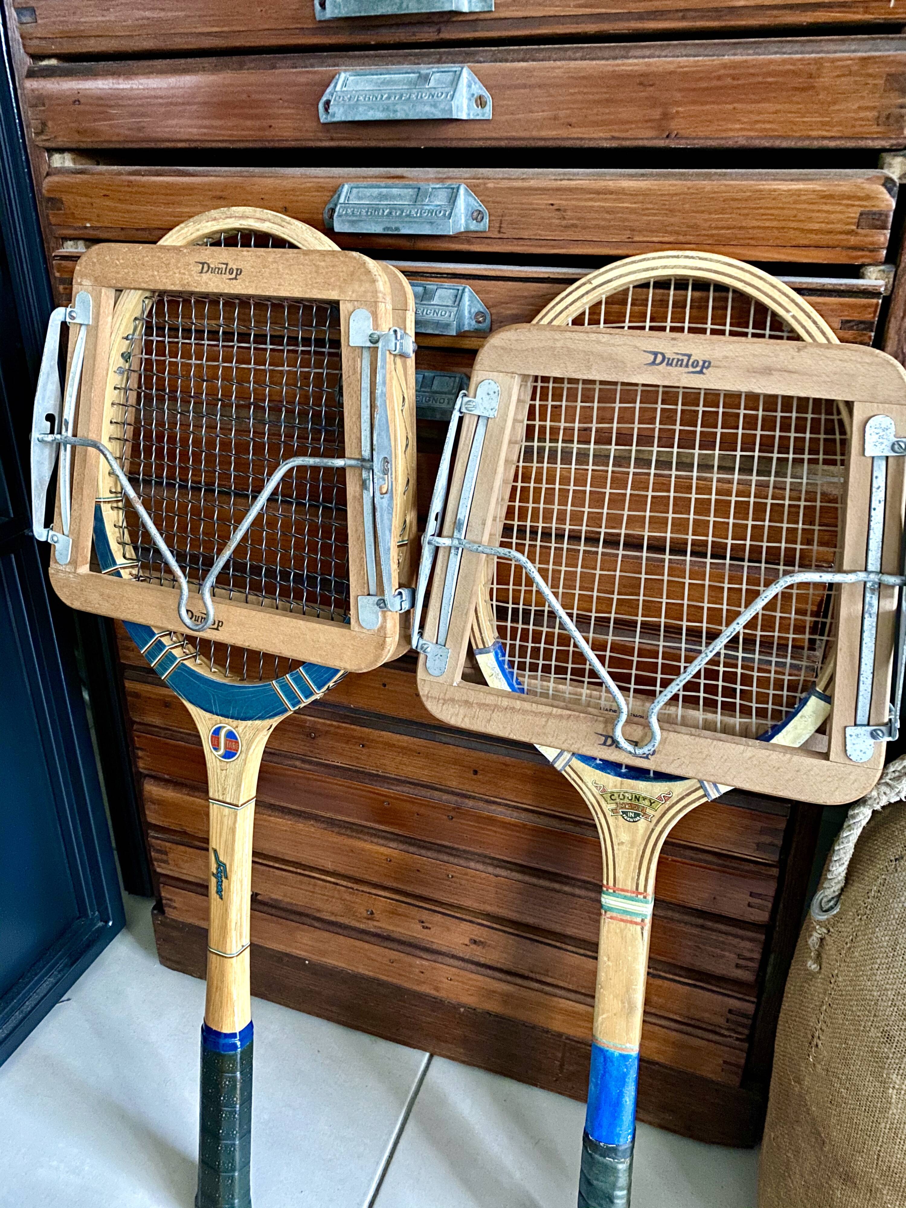 Pair of vintage tennis rackets