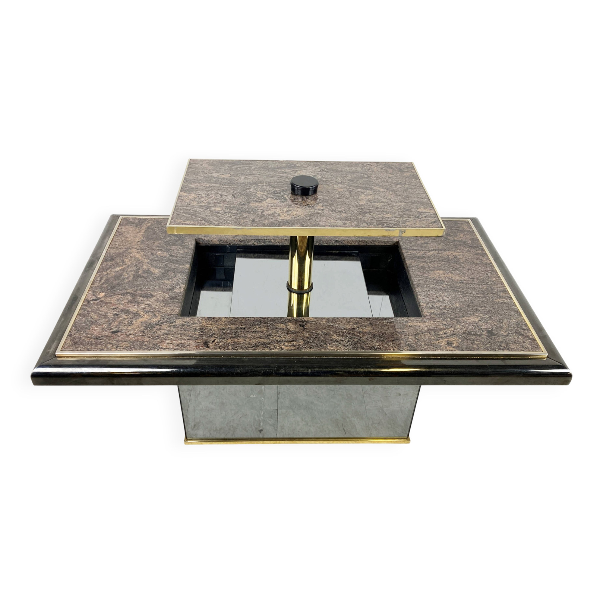 Vintage hidden bar coffee table by Fedam, 1980s