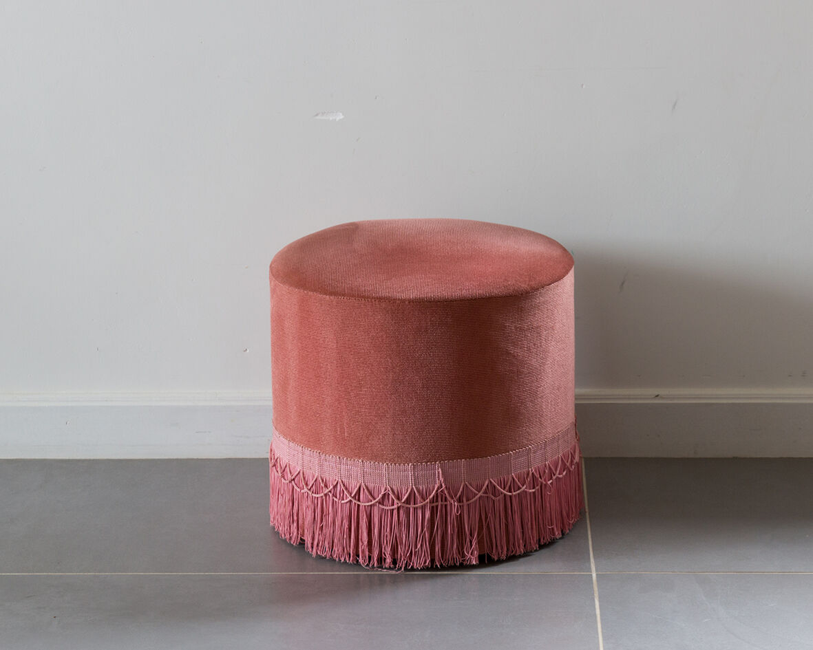 Velvet pouf