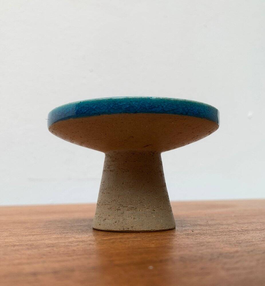 Danish ceramic candlestick from the mid-century by Herman A. Kähler for Hak, 1960s.