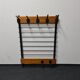 Coatrack mural vintage en teck et métal