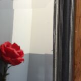 Black and silver beveled mirror, 48x38 cm