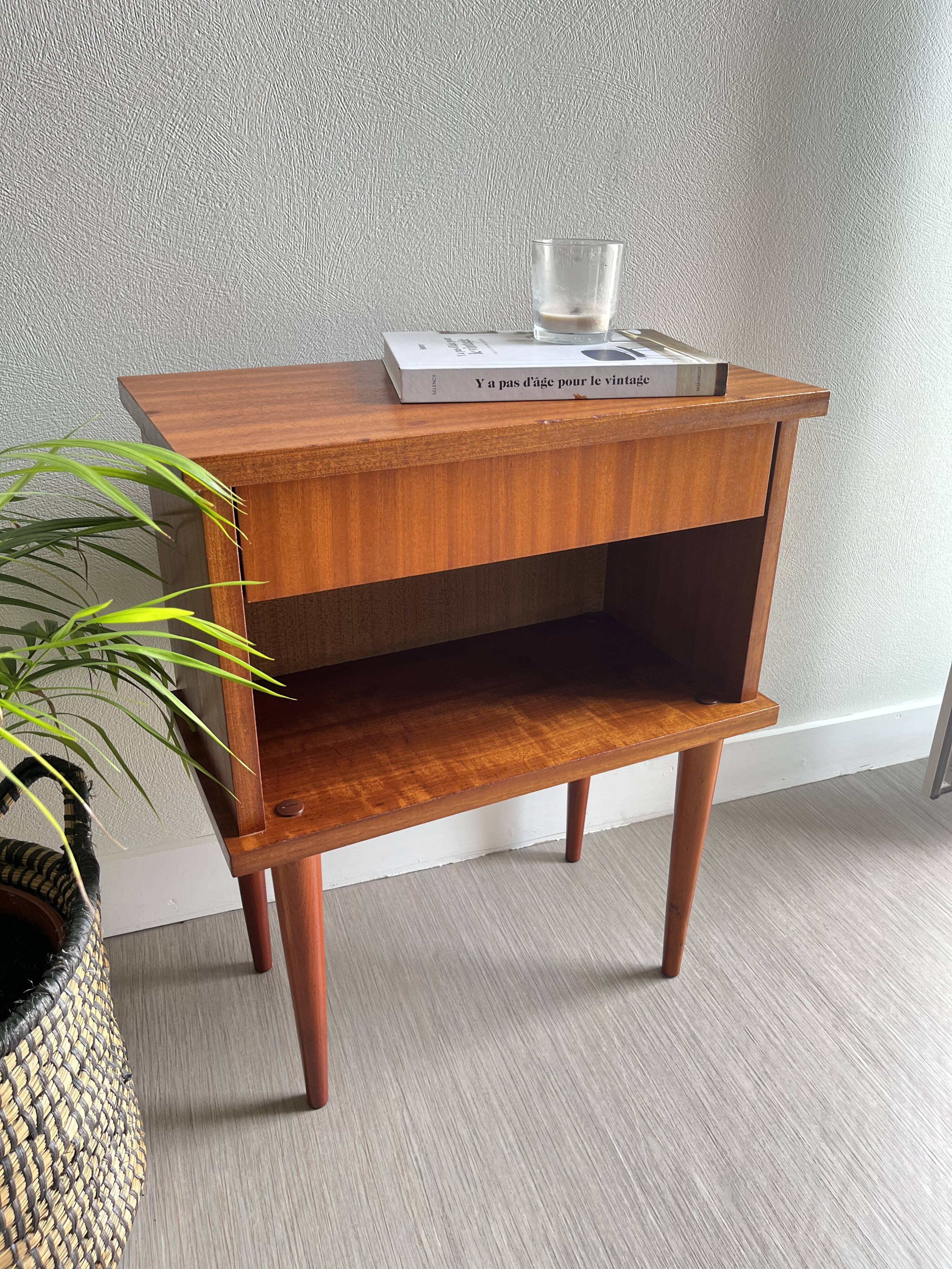 Bedside table vintage feet compass
