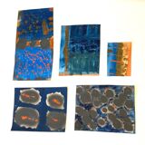 Lot of 5 Gouaches on paper