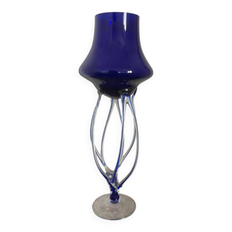 Ancient Medusa Cobalt Blue Cup Vase Jozefina Krosno Octopus Blown Glass