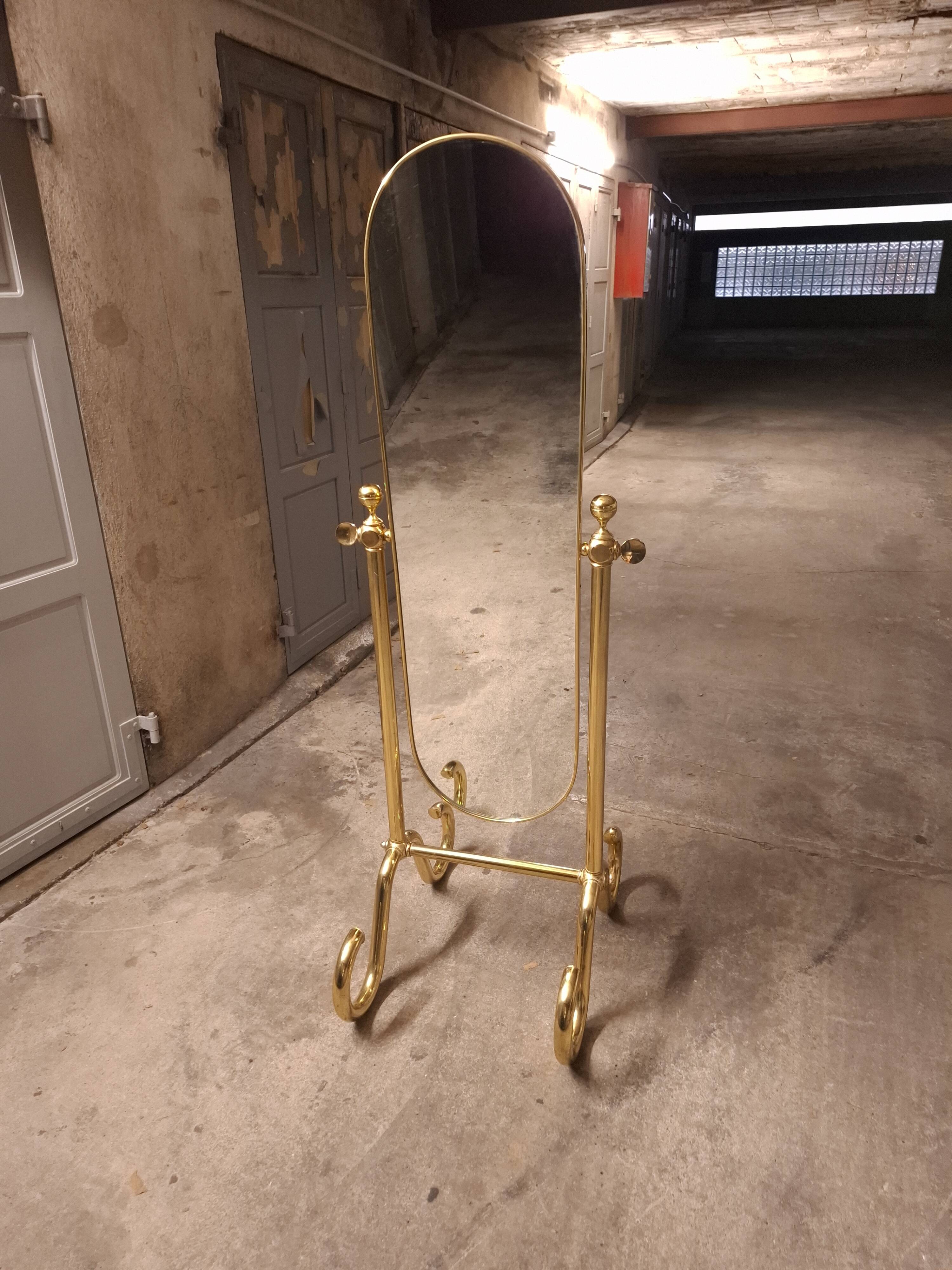 VINTAGE 70'S BRASS MIRROR