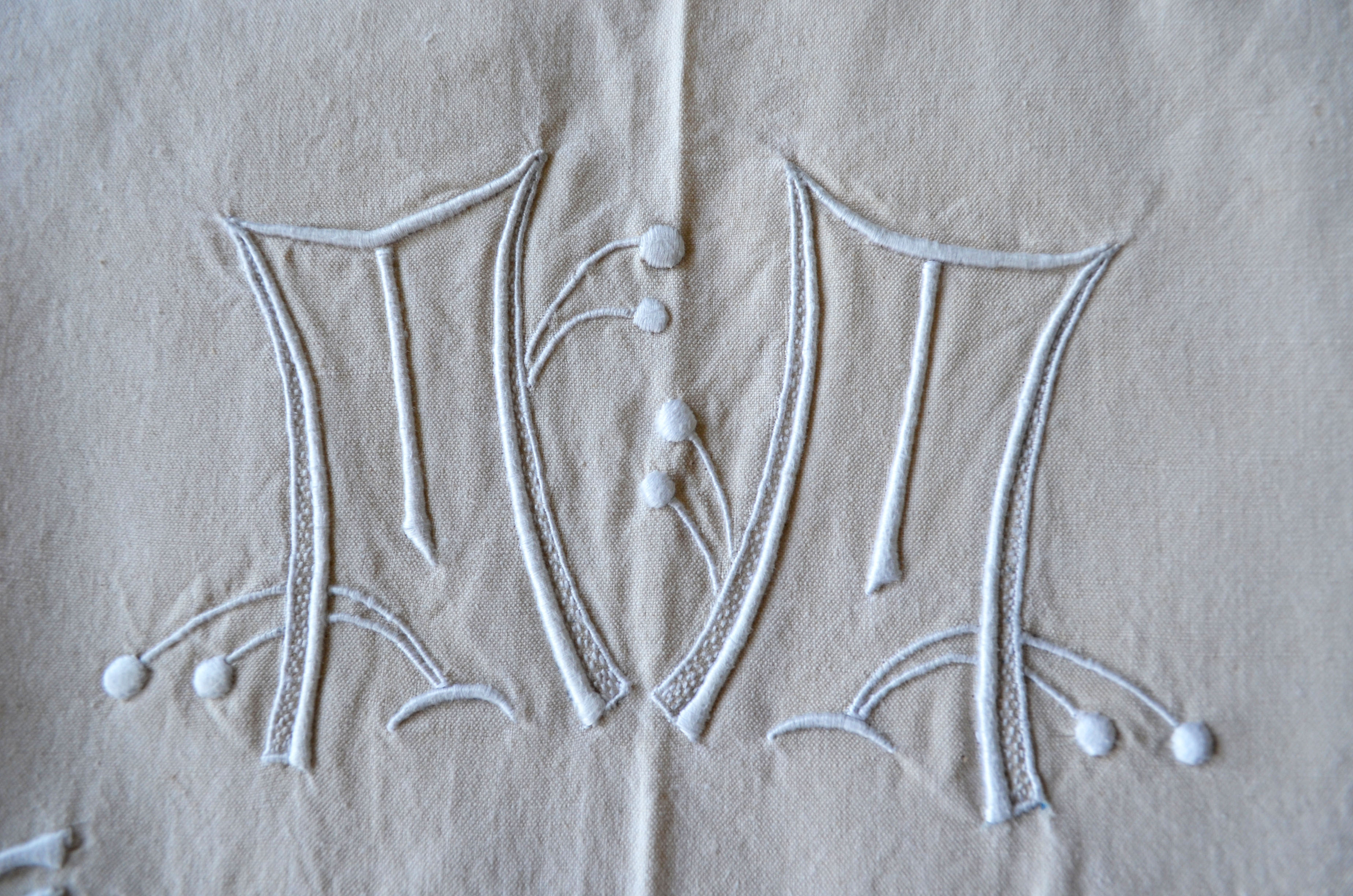 Hand-embroidered antique sheet