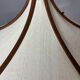 Teak And Linen Umbrella Counter Balance Pendant By Domus, 1970s