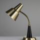 Table / Desk Lamp Model 600/5 by Gemi — Swedish Modernism in Black & Brass, 1960s