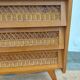 compass leg commode, wicker, vintage