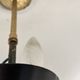 Italian tulip floor lamp in black / white / brass, 1970s design