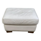 Beige leather pouf from IKEA