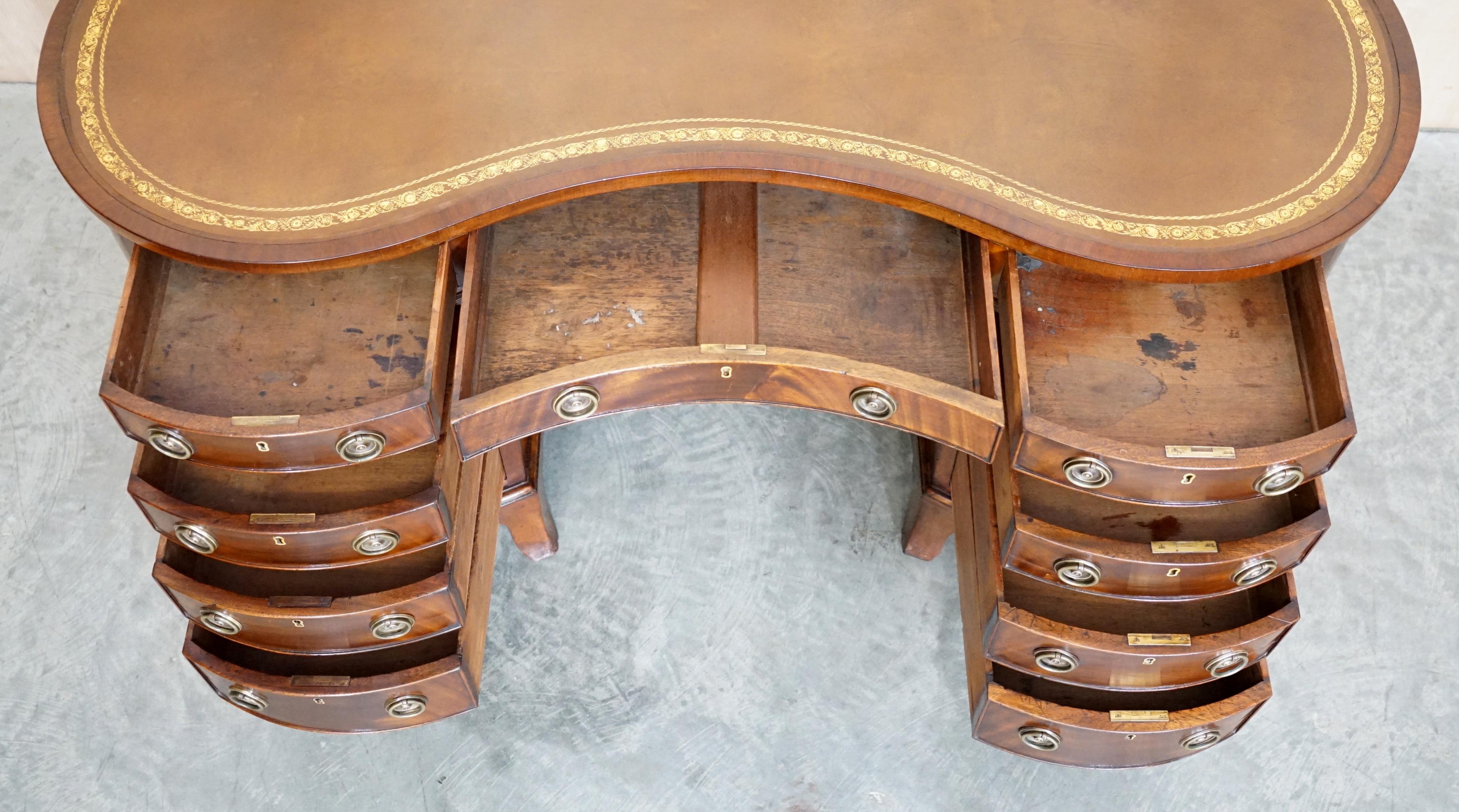 Victorian desk with leather top, restored.