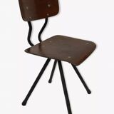 Vintage industrial child s chair, school chair, Dutch design