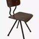 Chaise d'enfant industrielle vintage, chaise d'école, design hollandais