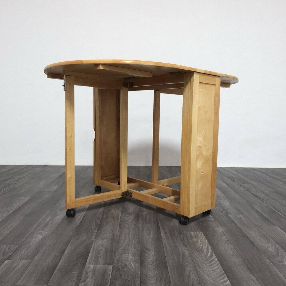 Scandinavian Folding Table and Chairs, 1980s, Set of 2