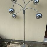 Lampadaire vintage à boules inox
