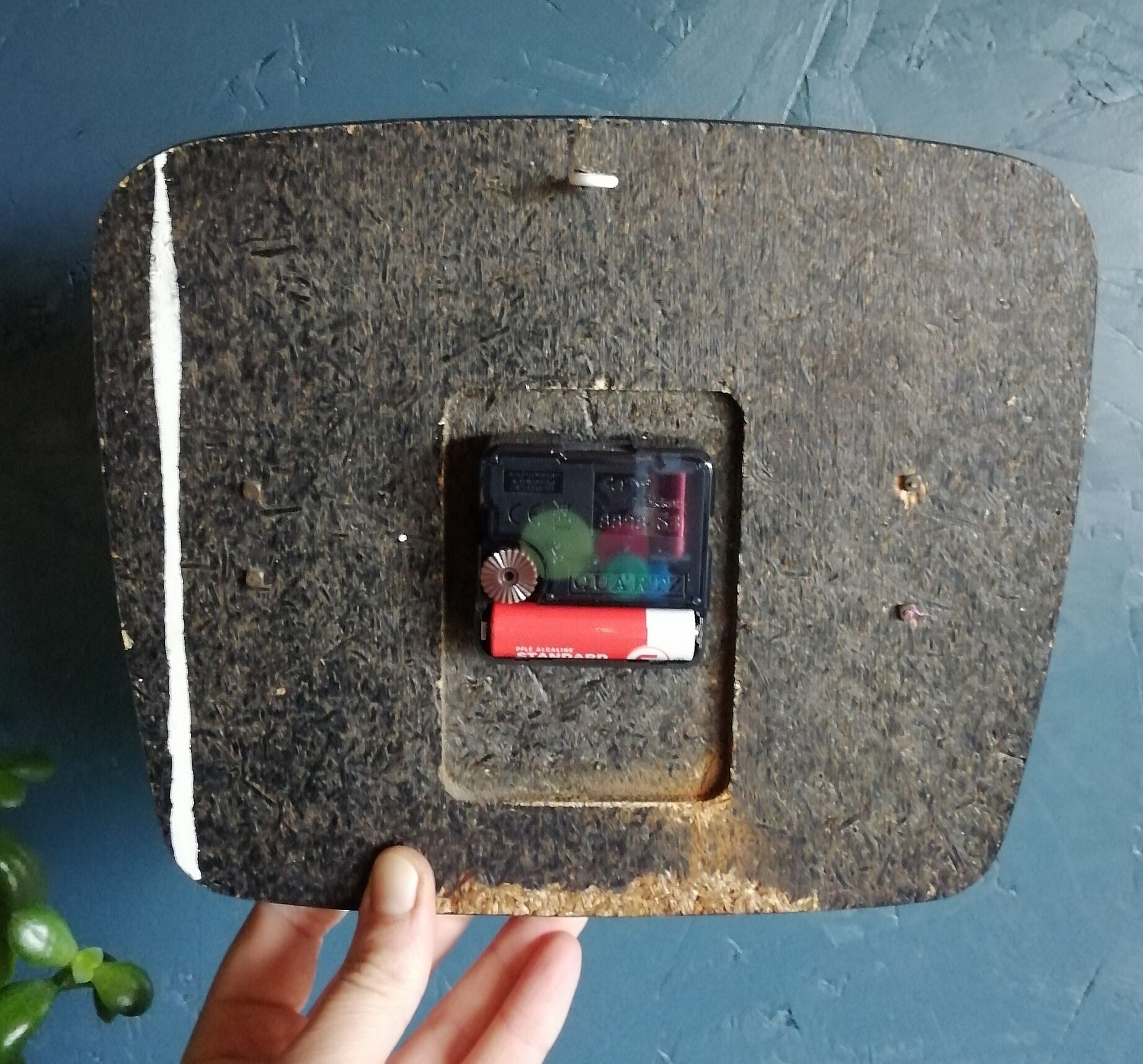 Vintage clock formica silent rectangular wall clock "Kienzle gilded wood"