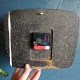 Vintage clock formica silent rectangular wall clock "Kienzle gilded wood"