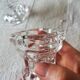 Set of two vintage candle holders transparent glass France Reims