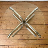 Vintage round tubular coffee table 1970