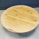 Large tripod round wooden brutalist coffee table, 1960s
