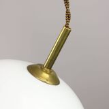 Elpis Pendant by Luigi Massoni for Guzzini in Plexiglass & Brass, 1970s