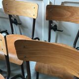 Lot of six vintage school chairs