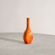 Vintage French Mid Century Bottle Vase in Warm Red Glaze, 1950s