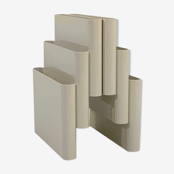 Porte-magazines blanc par Giotto Stoppino pour Kartell, 1970