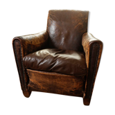 Old vintage leather club chair