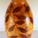 Old vase of "belval" in glass paste, h. 30cm