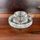 6 molded glass candle holders with an ice cube effect