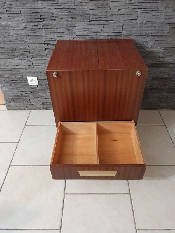 Meuble de métier range dossier bureau teck vintage caisson médecin