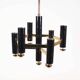 Brass & gunmetal geometric chandelier by "Boulanger S.A."