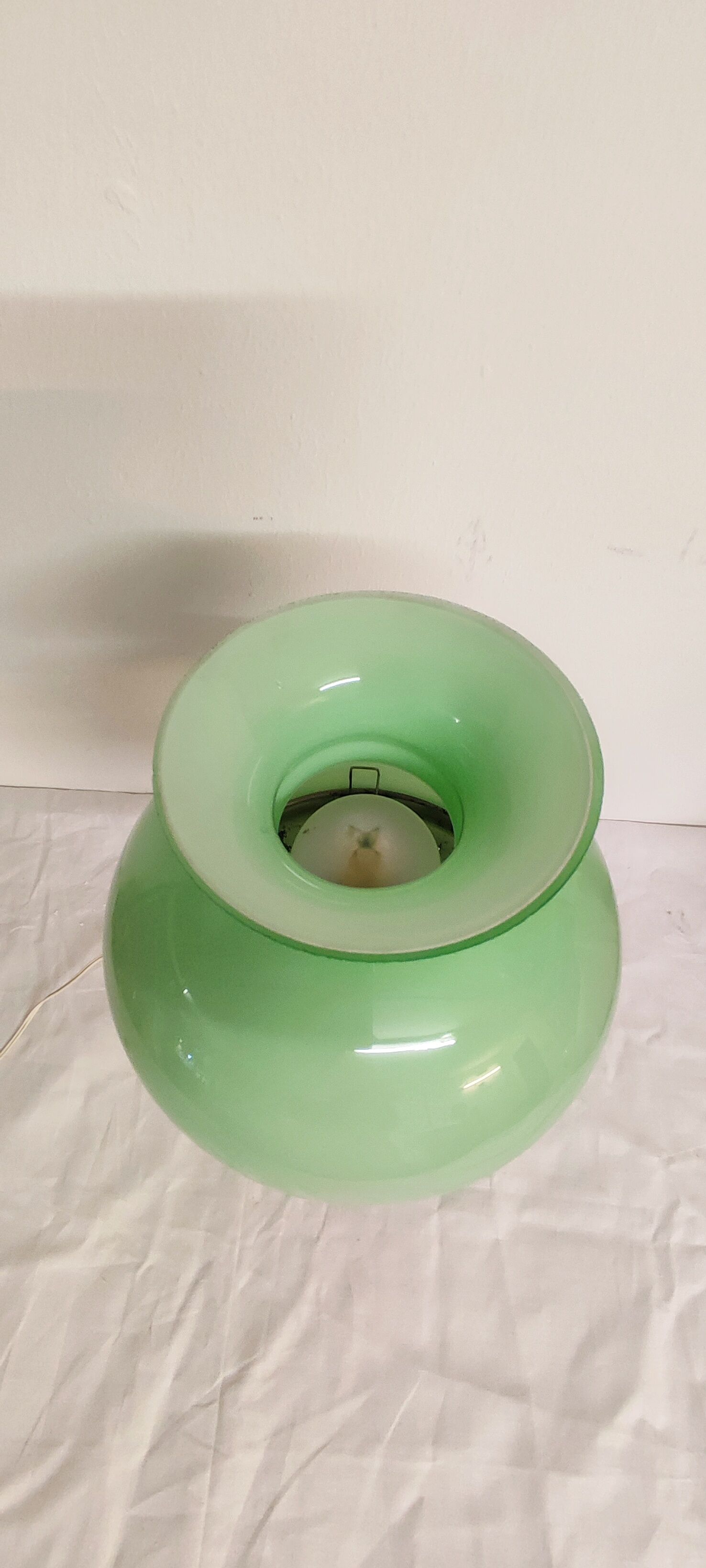 Glass and bronze table lamp, Spain, 1950