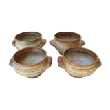 4 sandstone onion soup bowls