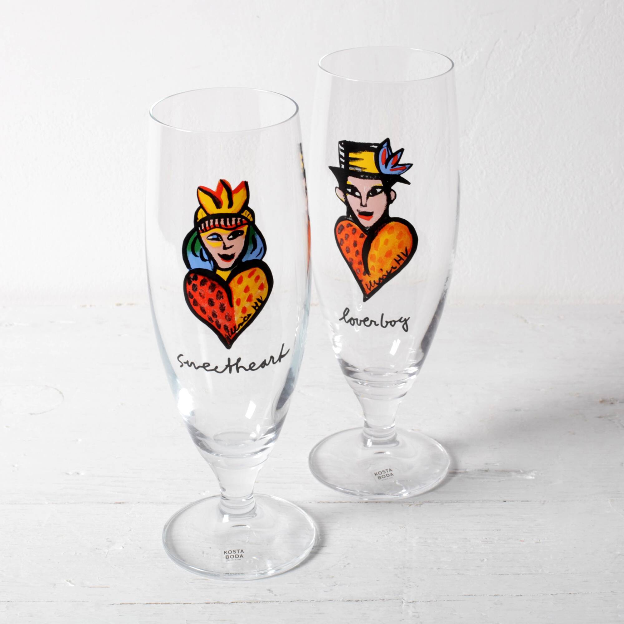 Crystal Glasses Friedsheep / Beer Kosta Boda Stemware/Ulrica Hydman Vallien