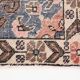 Tapis oriental vintage en laine, médaillon géométrique corail et bleu