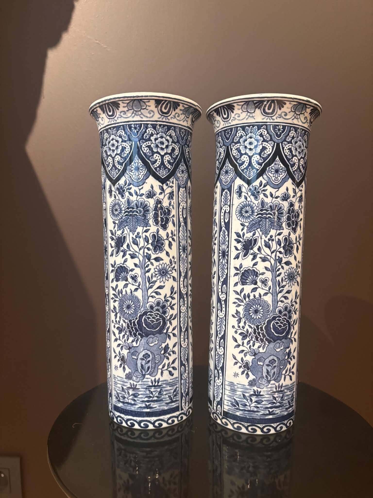 Pair of Delft vases