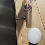 Sculptural vintage 70s chandelier – metal & aluminium – 55 × 26 cm