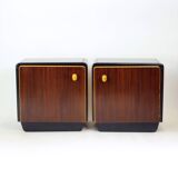 Mid Century Bedside Tables With Glass Tops, Czechoslovakia 1960s