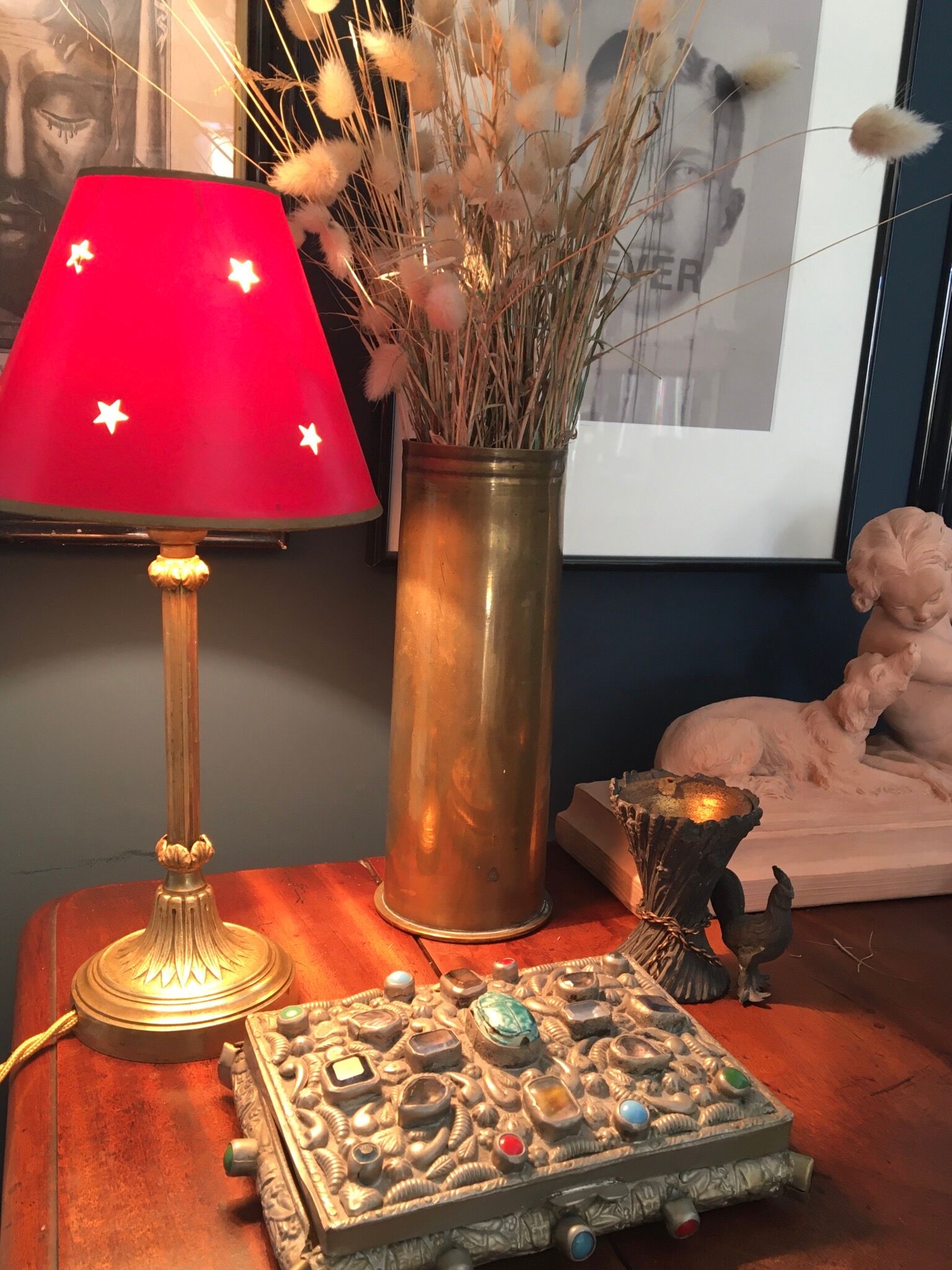 Bronze and brass lamp foot