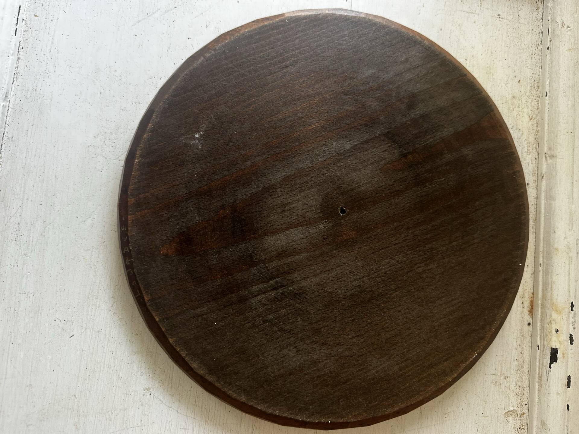 Mid-Century wooden platter or trivet - D 24 cm