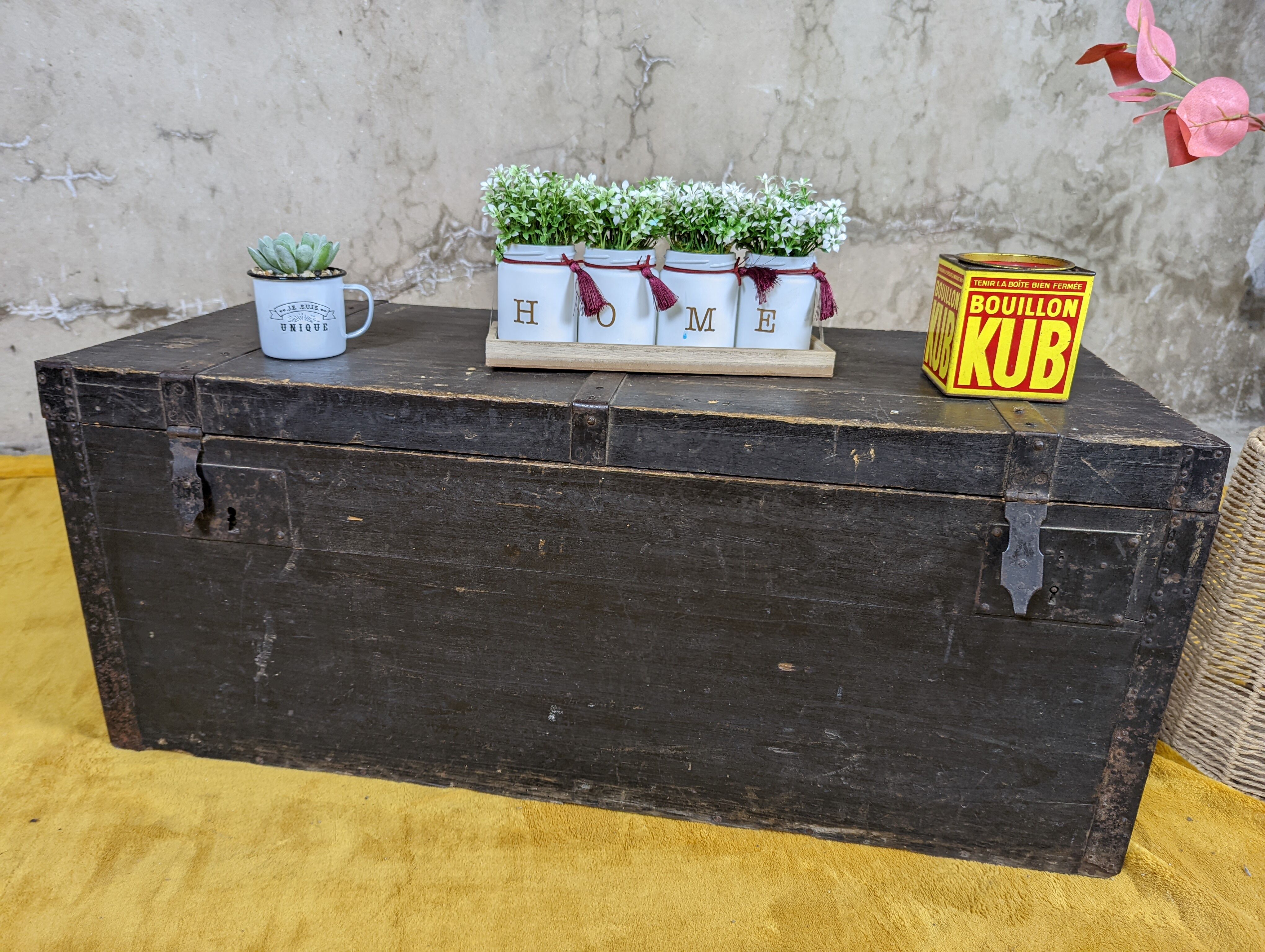 Antique travel trunk